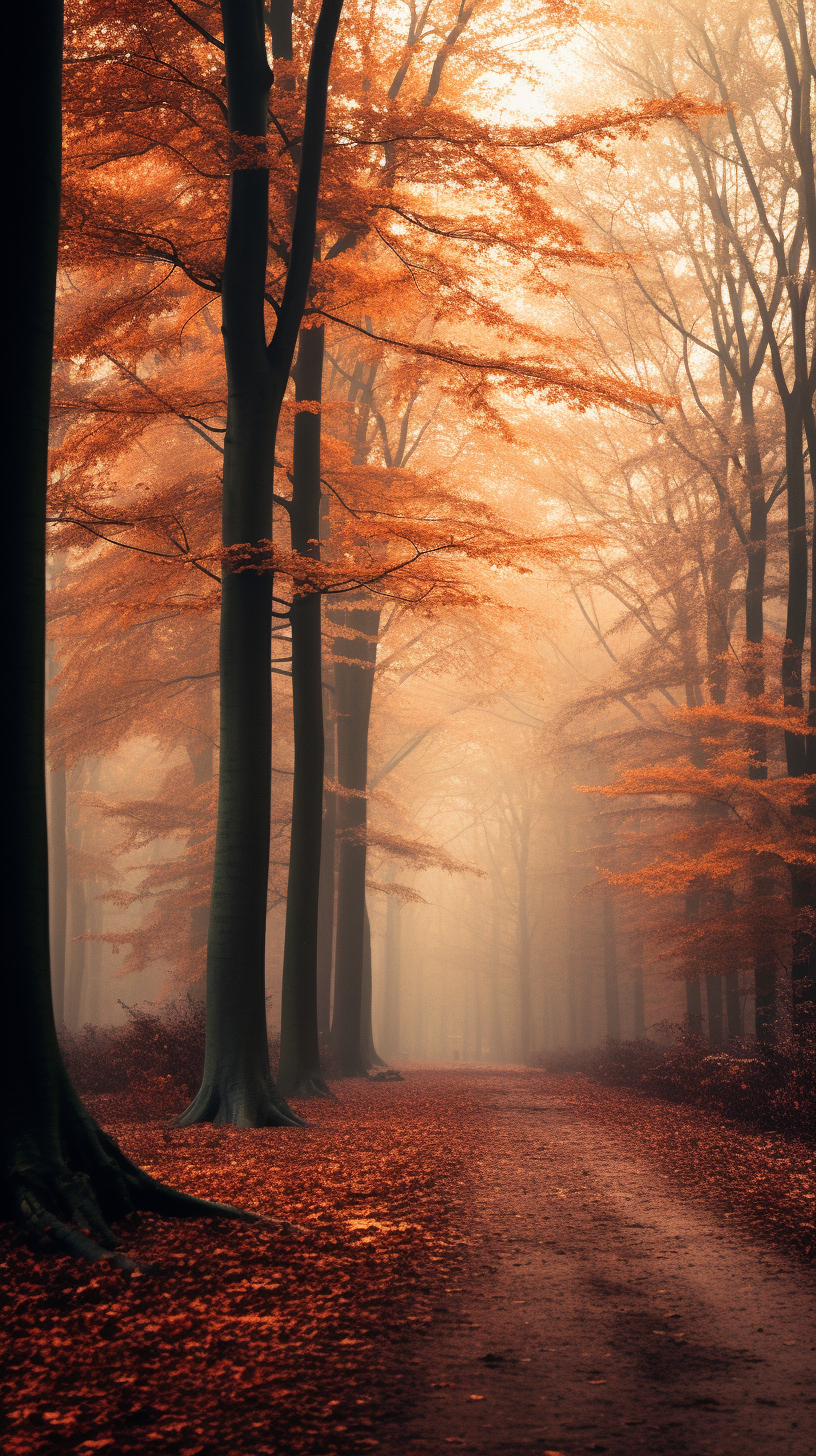 Beautiful autumn forest landscape