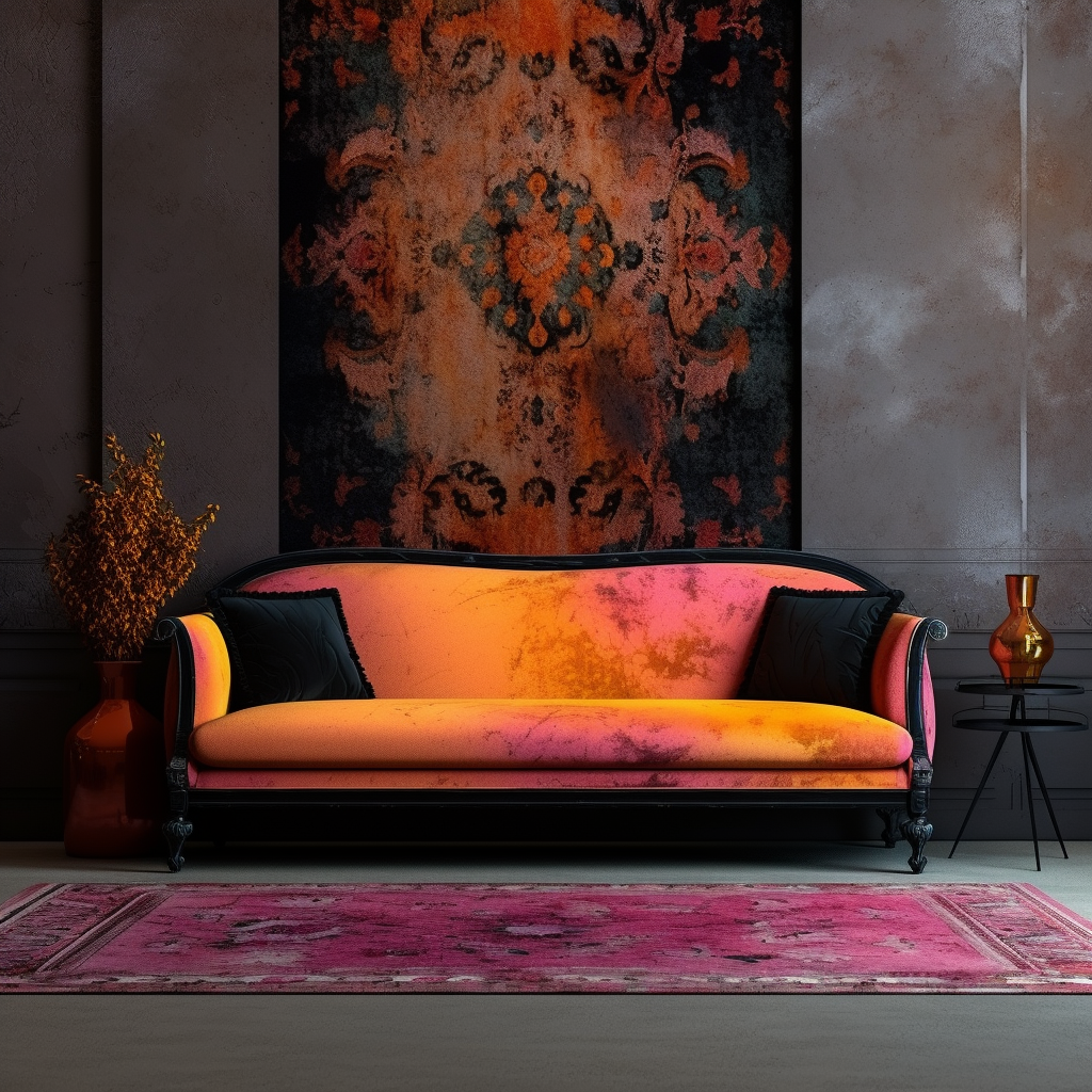 Vivid autumn grunge upholstery rug