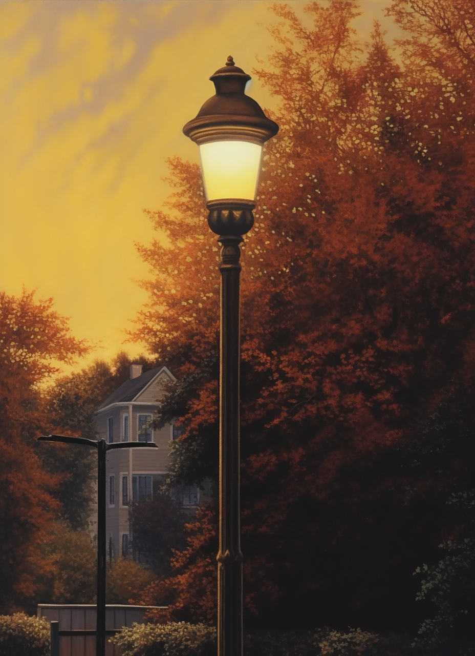 Close-up of 1970s street light