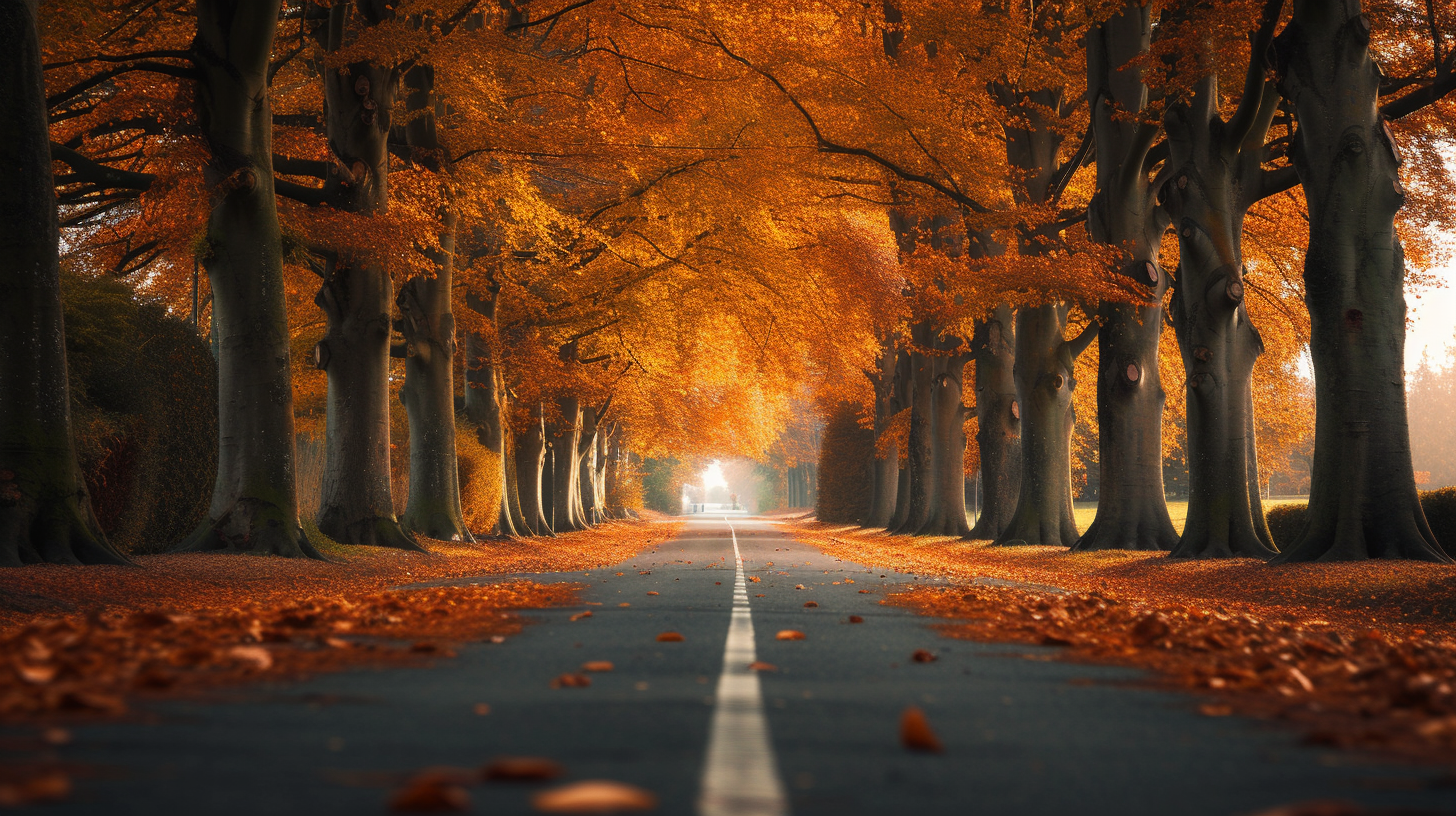 Autumn Tree Lined Avenue Photo