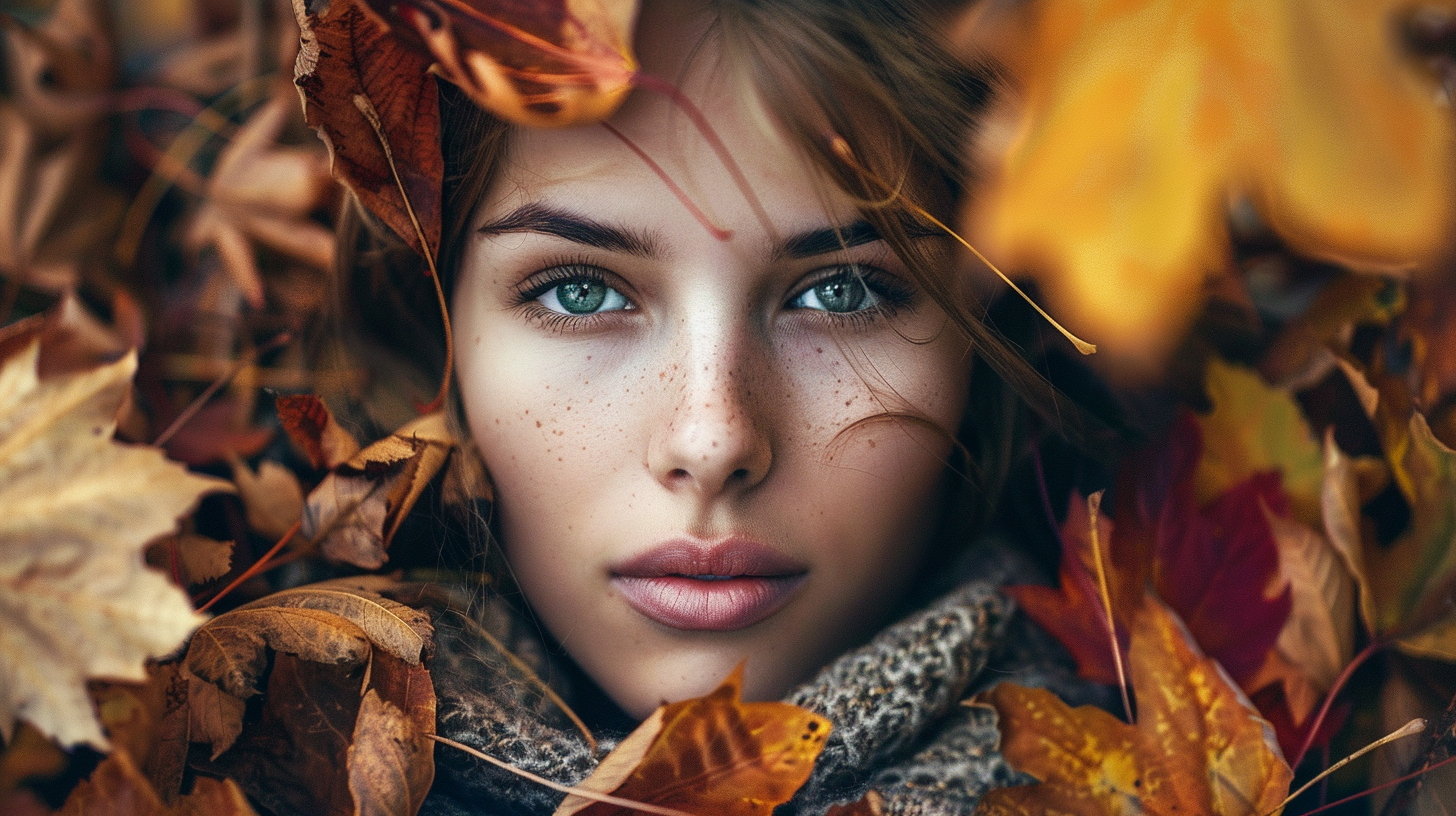 Woman in autumn setting