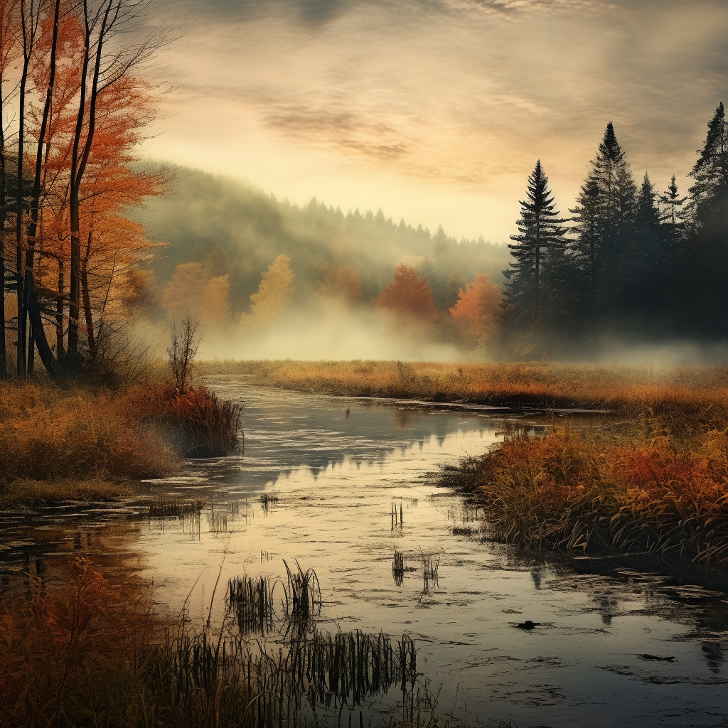 Dreamy Autumn Landscape in Canada