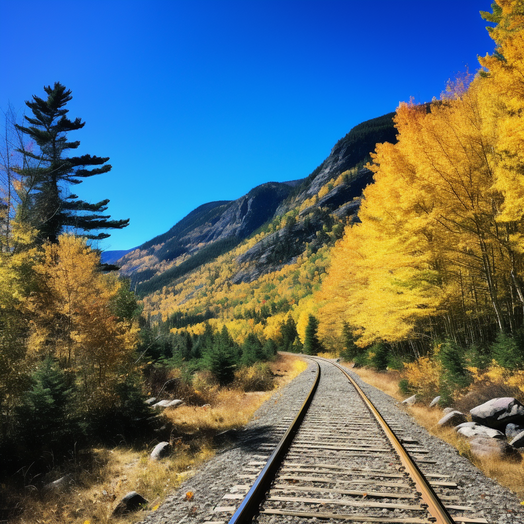 Beautiful autumn scene at Crawford Notch, NH