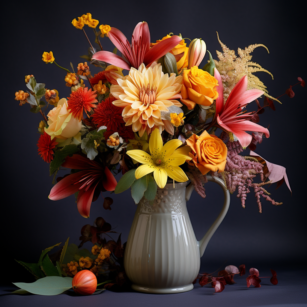 Vibrant autumn flower arrangement