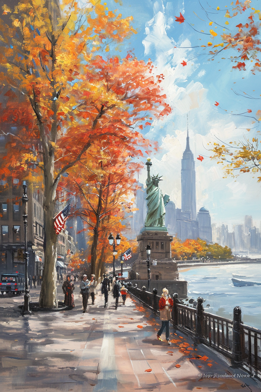 Autumn street scene in New York