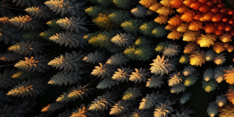 Bird's-Eye View of Vibrant Autumn Forest