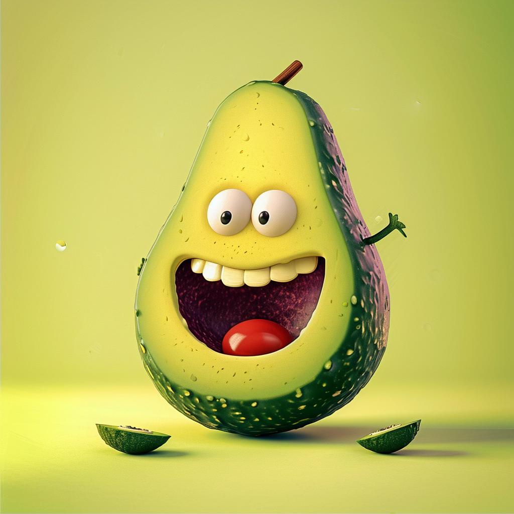 Smiling Avocado Character