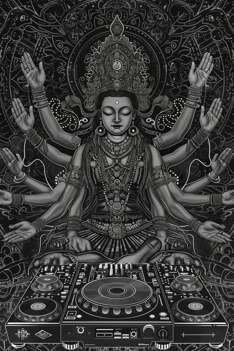 Avalokiteshvara DJ Vinyl Mandala Goddess