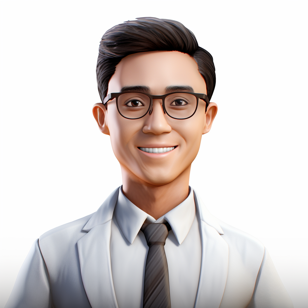 Smiling young office worker with glasses