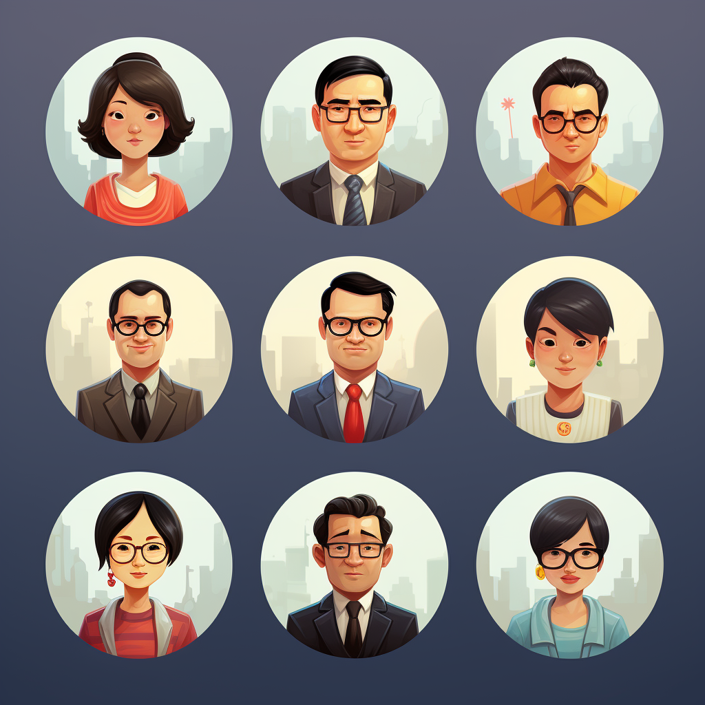 Chinese office people avatars