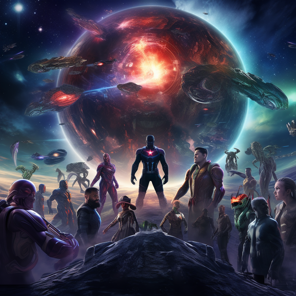 Avengers Endgame - Main Characters in Space