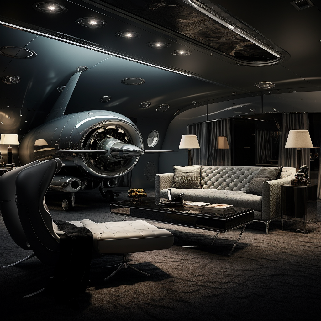 Sophisticated aviation hideaway with Bond-style gadgets