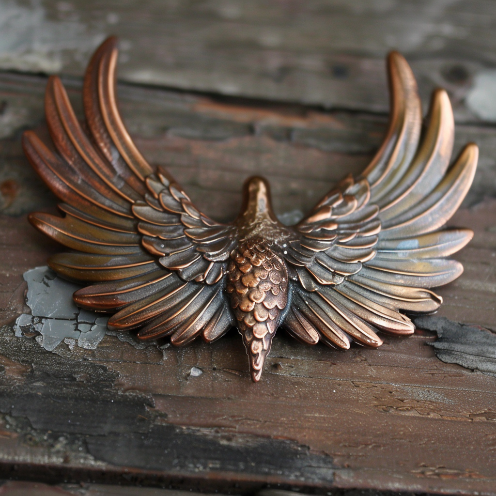 Aviator pin wings in copper bronze