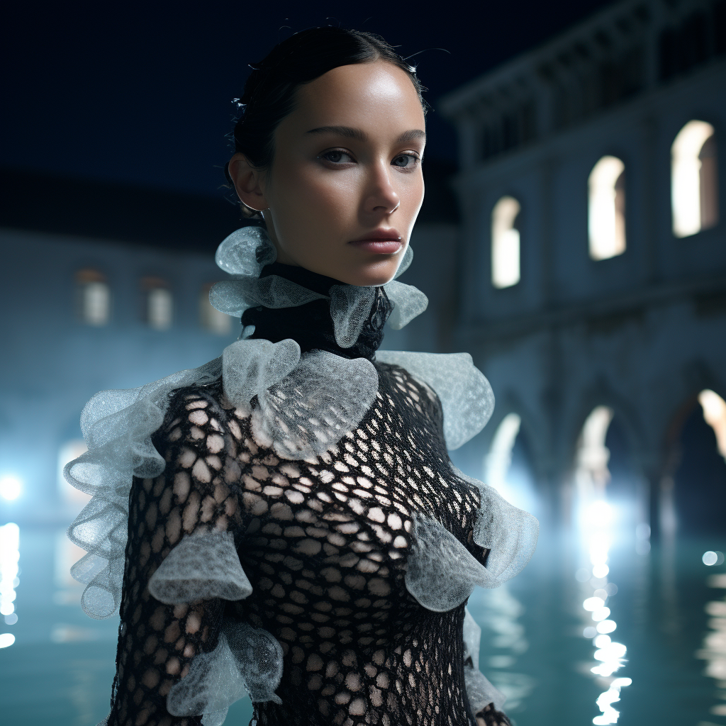 Conceptual Crochet Turtleneck Fashion Photoshoot in Venice