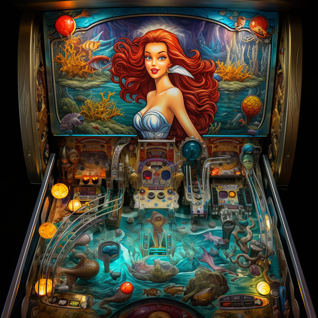 Pinball machine inspired by The Little Mermaid