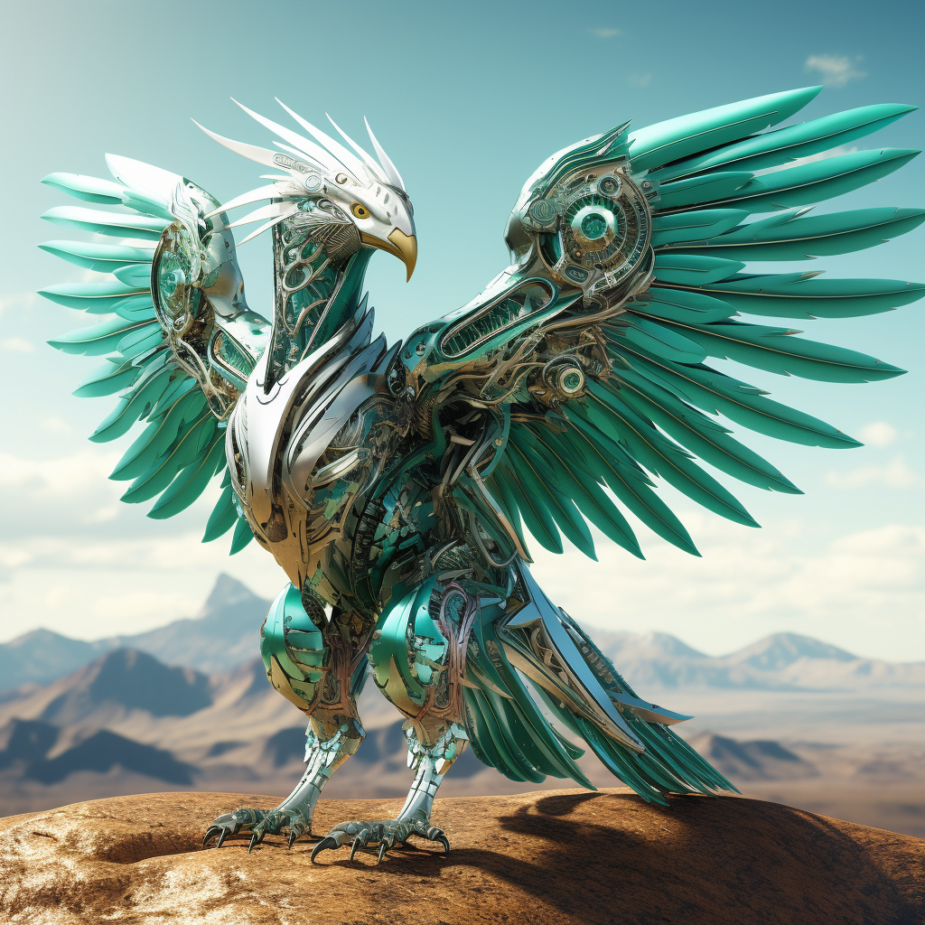 Robotic Phoenix with Big Wings