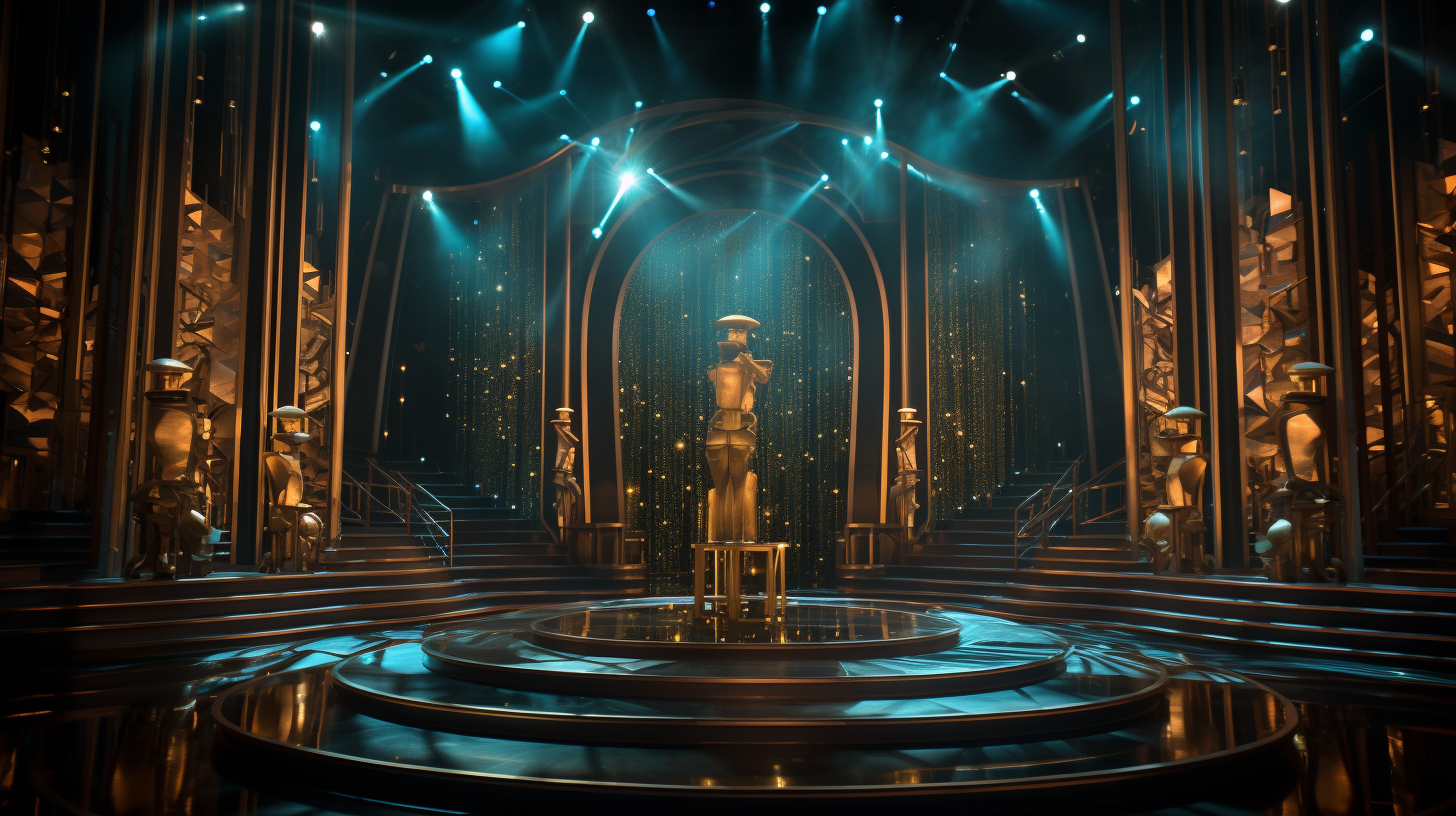 Image of awards show case for production company