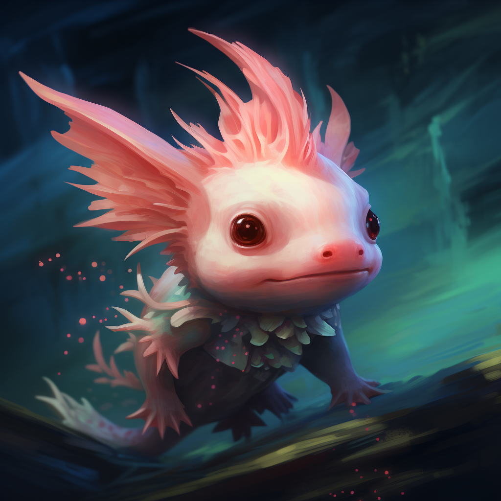 Enchanting axolotl mermaid swimming gracefully