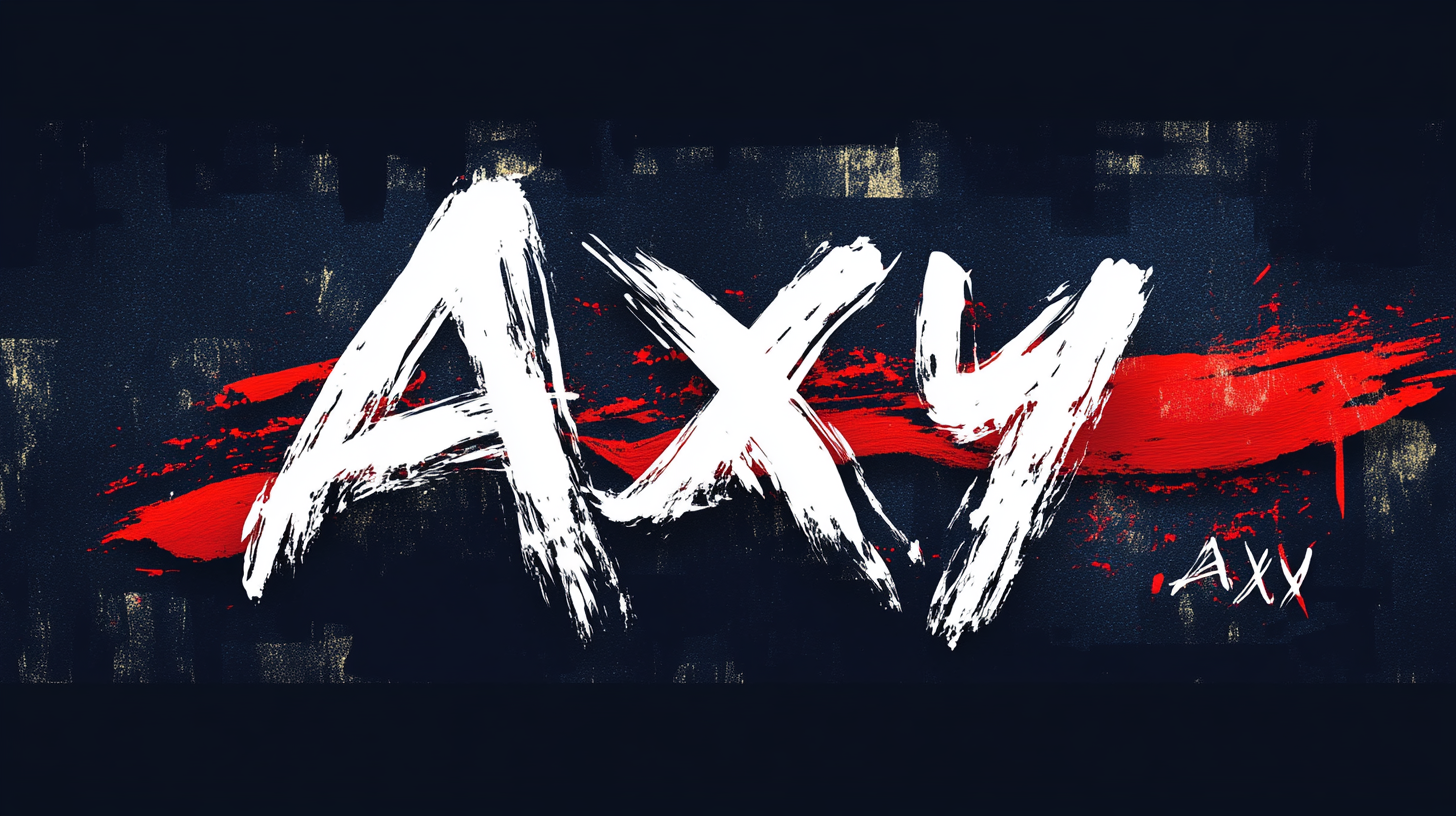 Axy logo on navy blue background