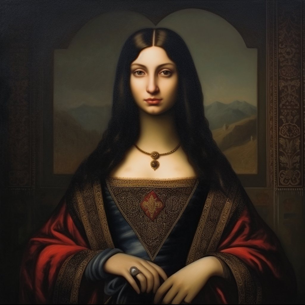 Beautiful Azerbaijani Mona Lisa artwork