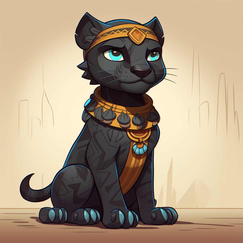 Aztec black panther cartoon artwork