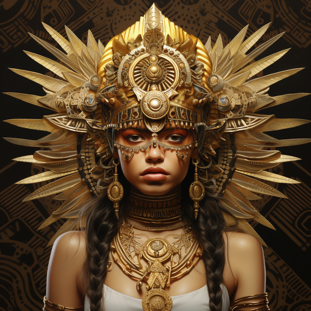 Aztec club girl in gold