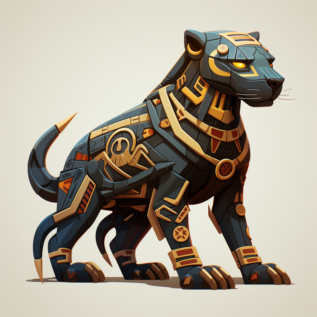 Cartoon of an Aztec panther