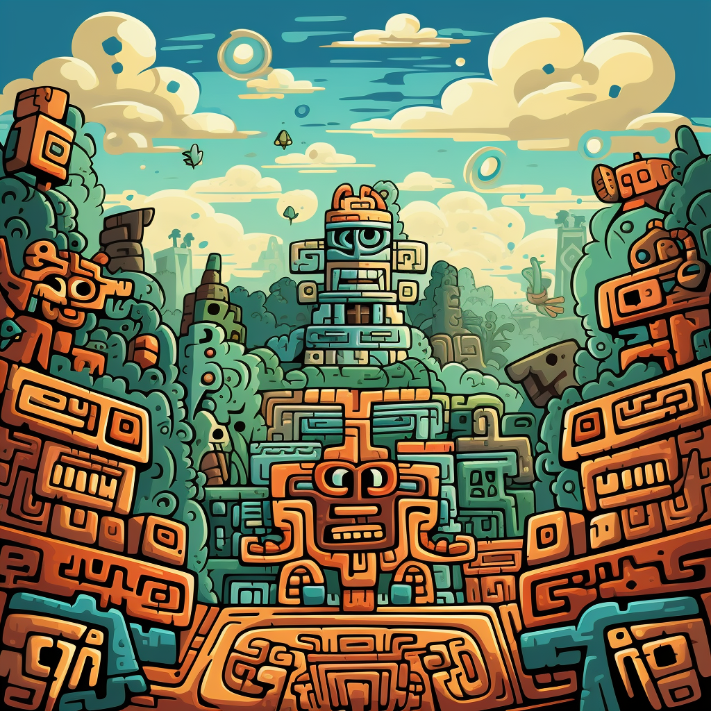 Aztec cartoon background image