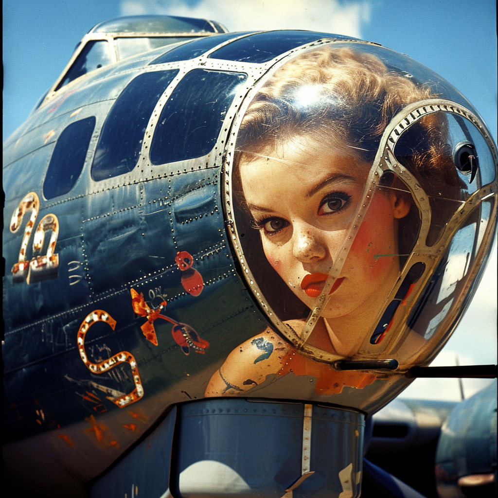 B-24 plane with creative nose art