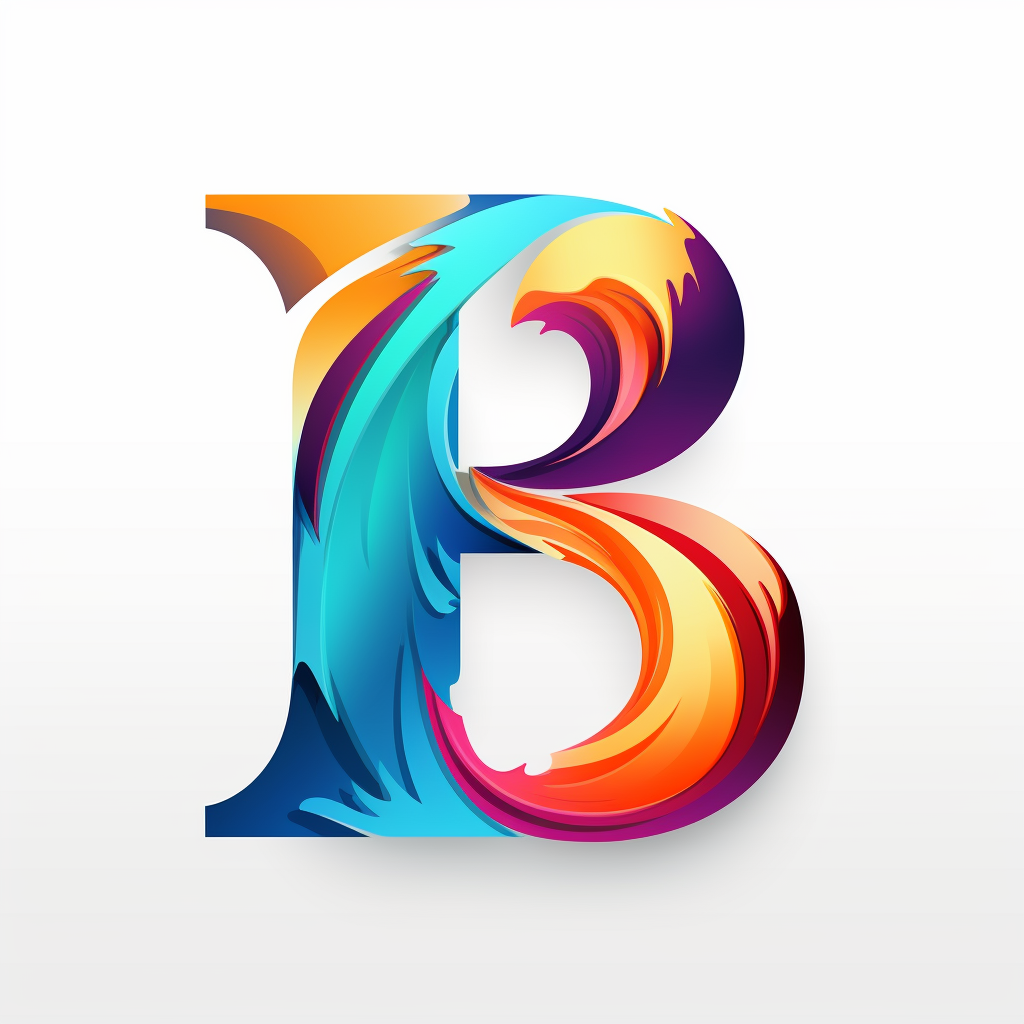 B letter logo in flat design