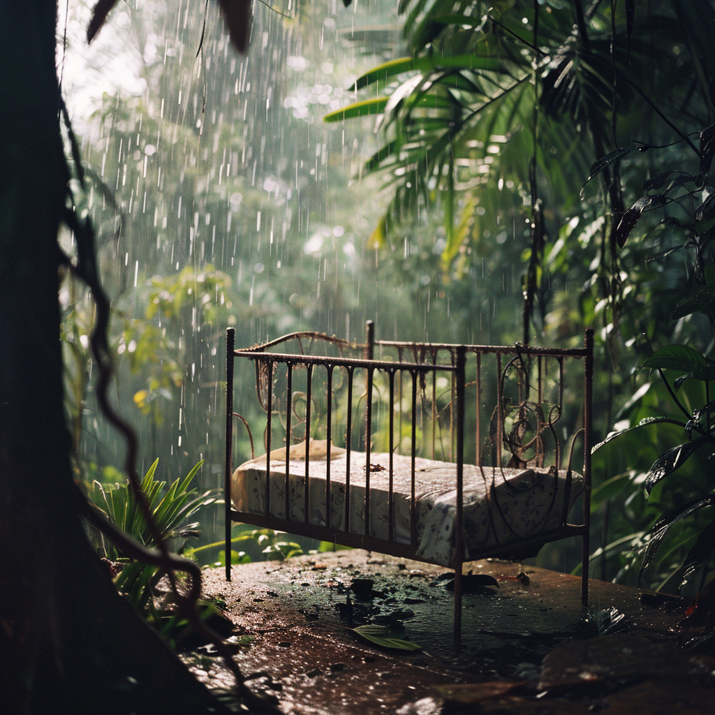 Cute Babies Crib in Rainforest