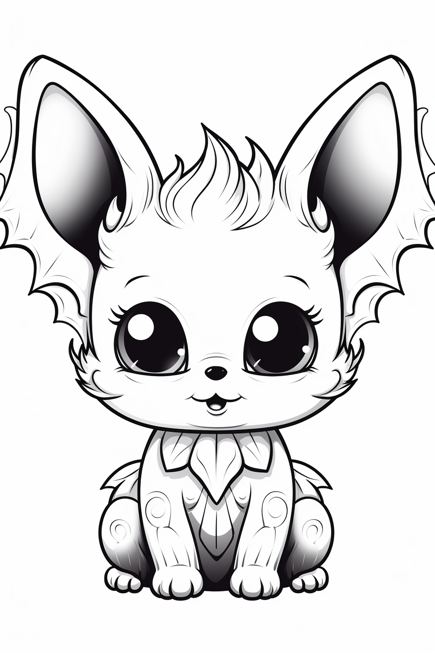 Cute baby bat mandala coloring page