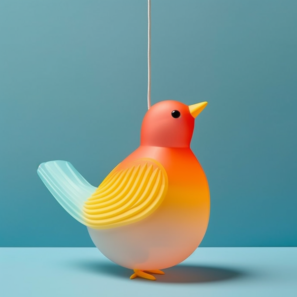 Cute colorful baby bird lantern