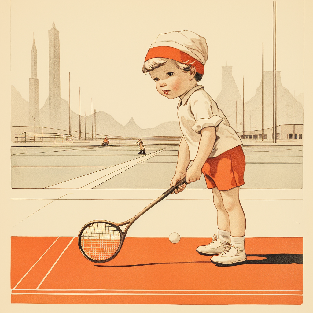 Midjourney Prompt - Baby Boy Playing Tennis