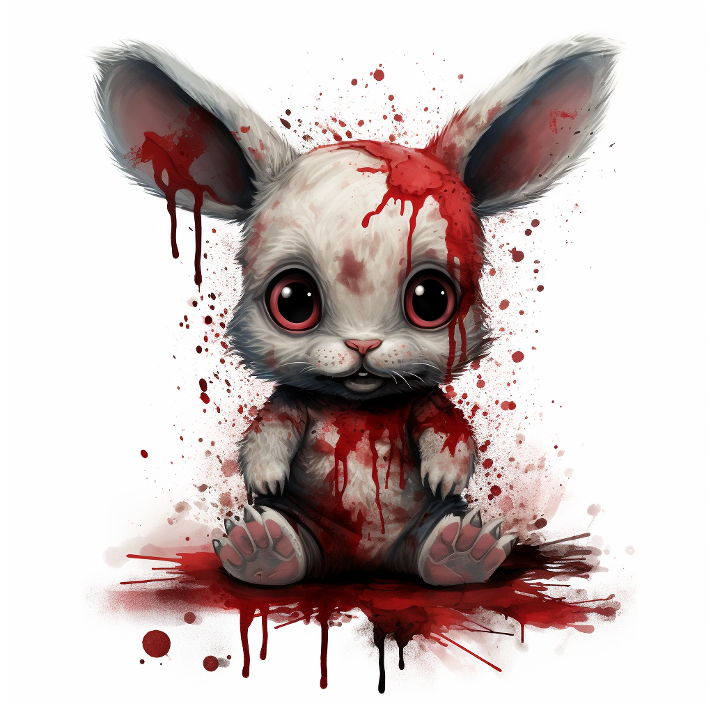 Adorable baby bunny zombie