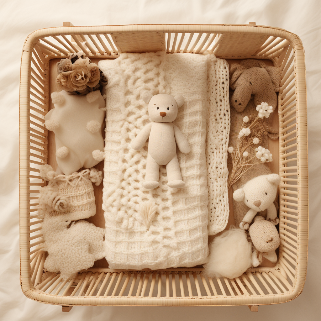 Neutral and warm baby crib image