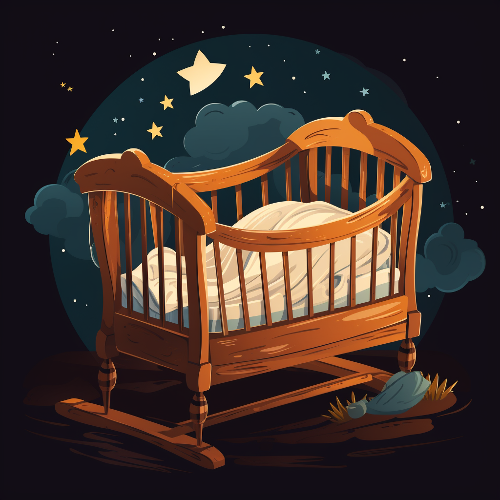 Vectorized illustration of baby crib