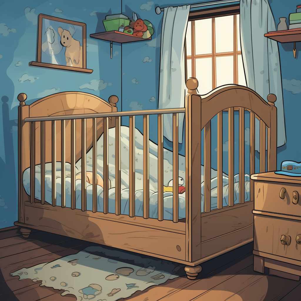 Cute baby crib illustration