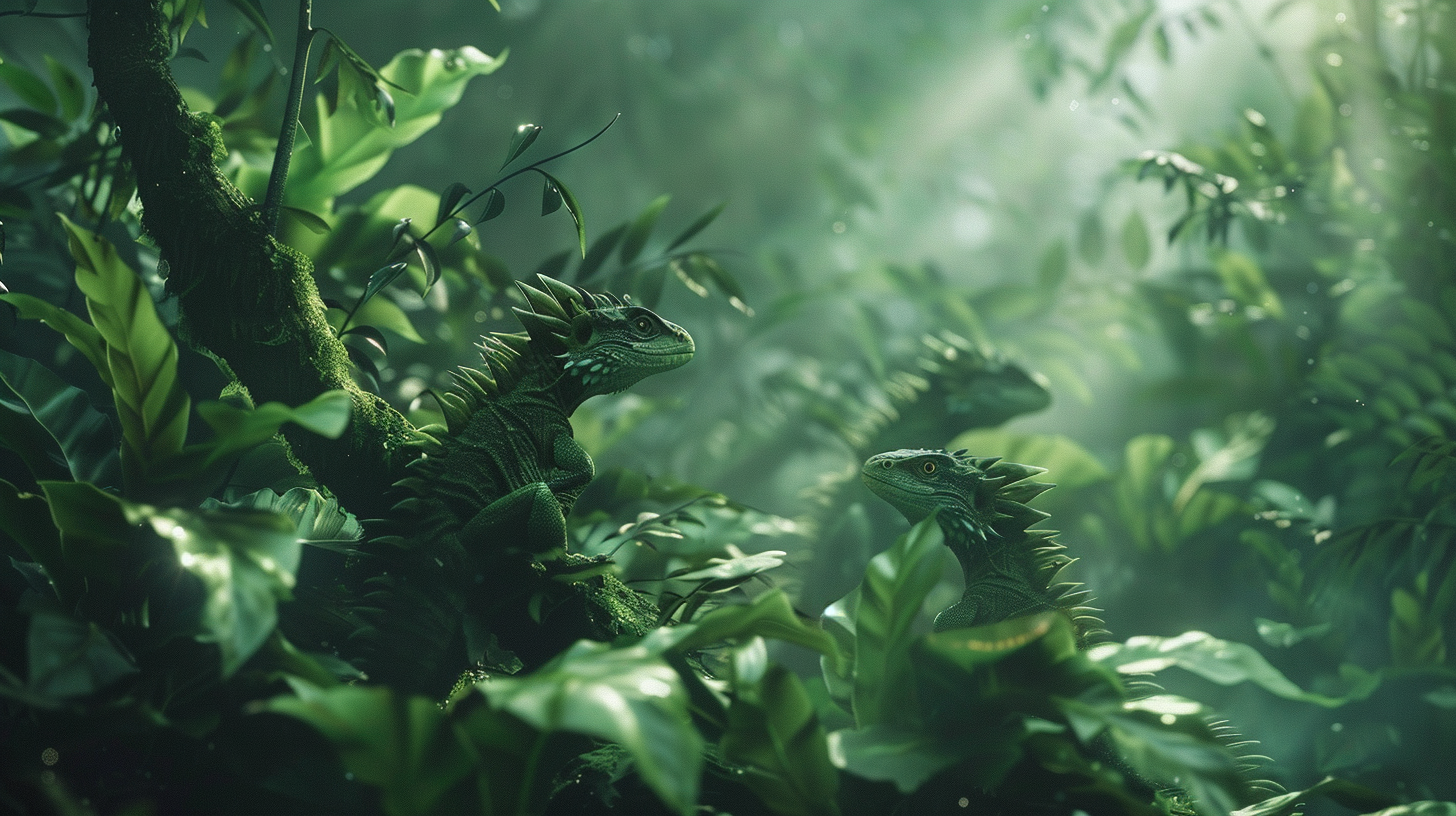 Baby Dragons in Lush Jungle