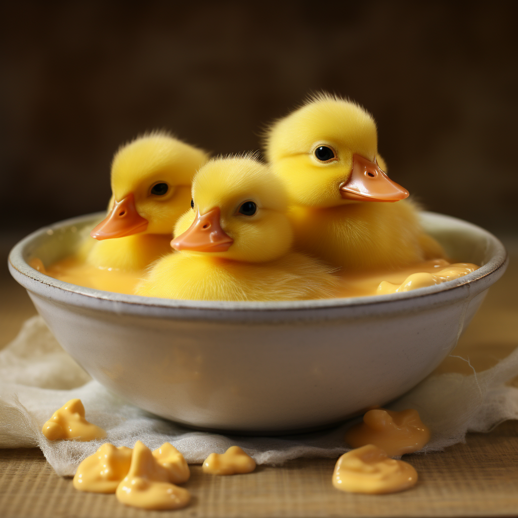 Baby ducks in soup