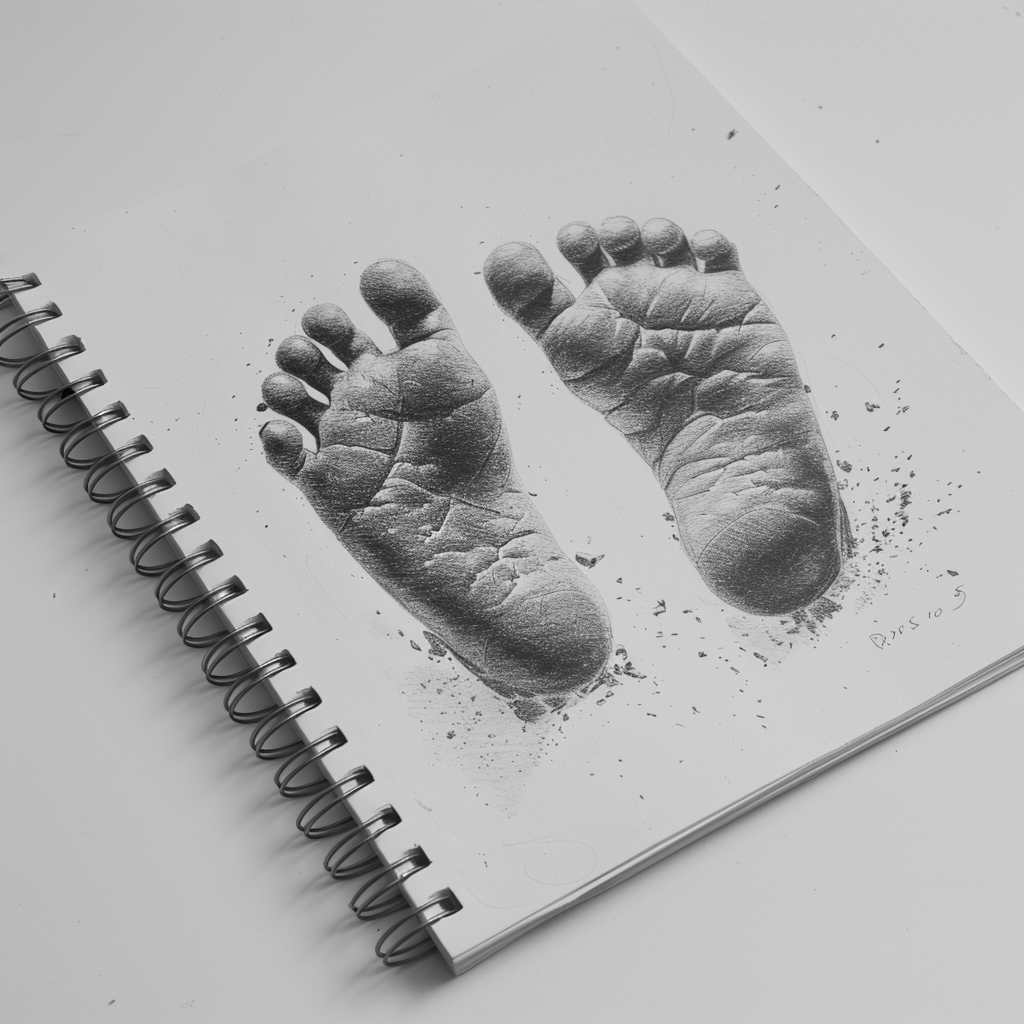 Baby footprints illustration