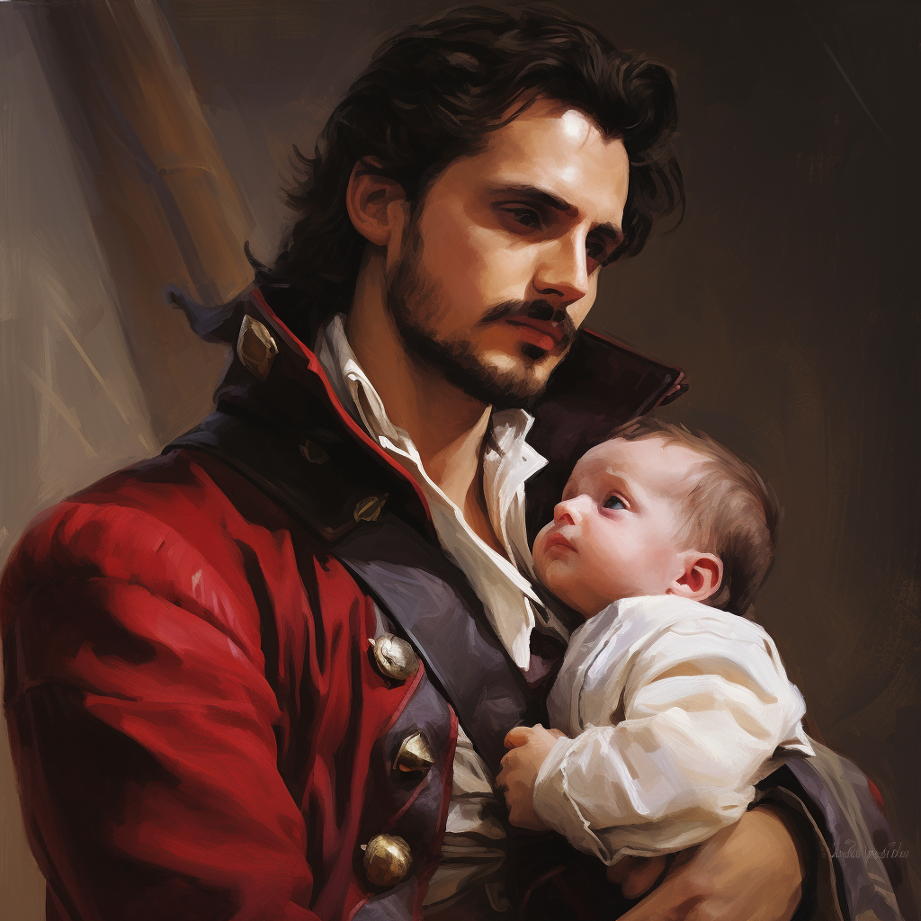 Adorable baby holding Captain Hook