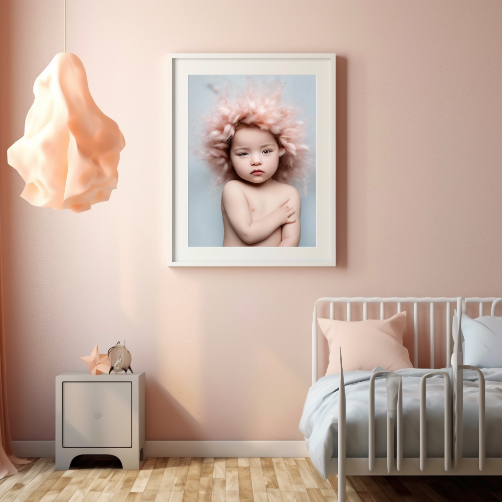 Realistic Baby Room Painting Mockup