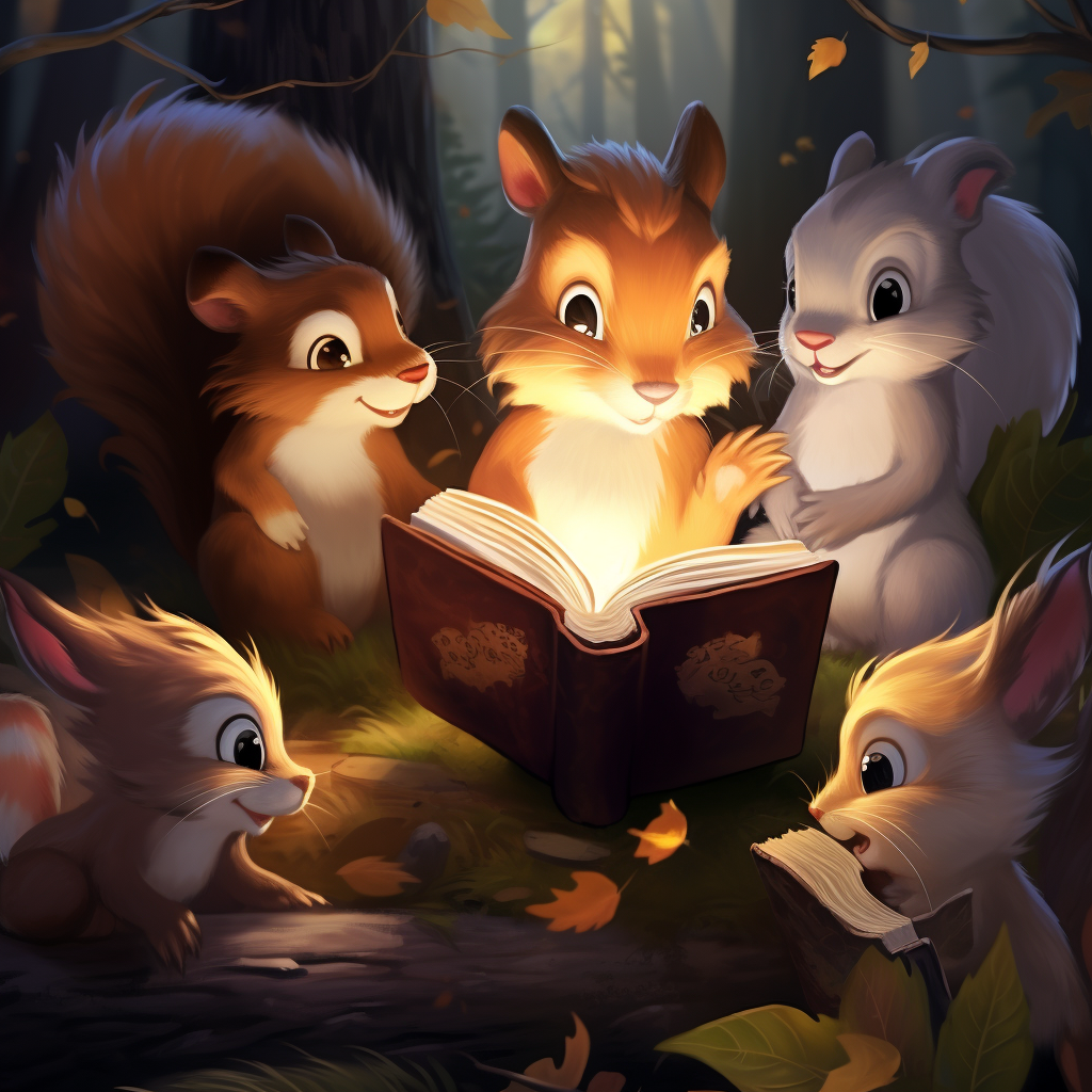 Baby squirrel and skunk teaching Bible