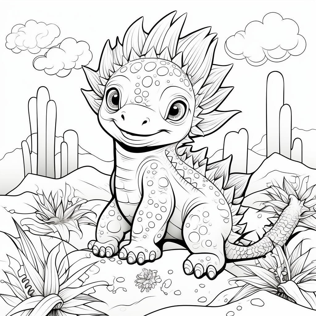 Baby Stegosaurus Coloring Page