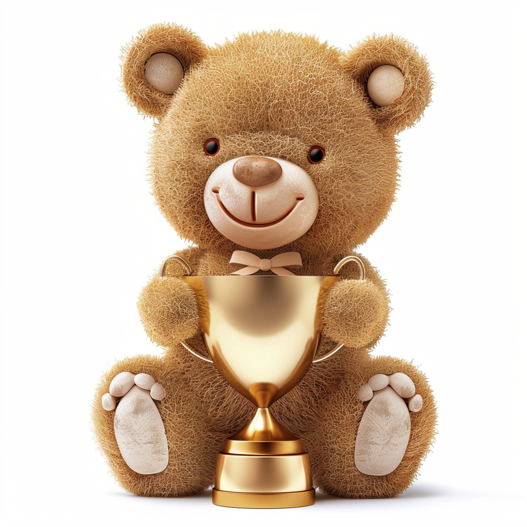 Adorable baby teddy bear trophy