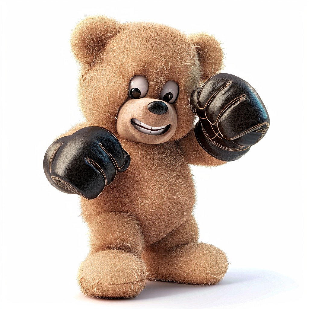 Smiling Teddy Bear Wrestler Clipart