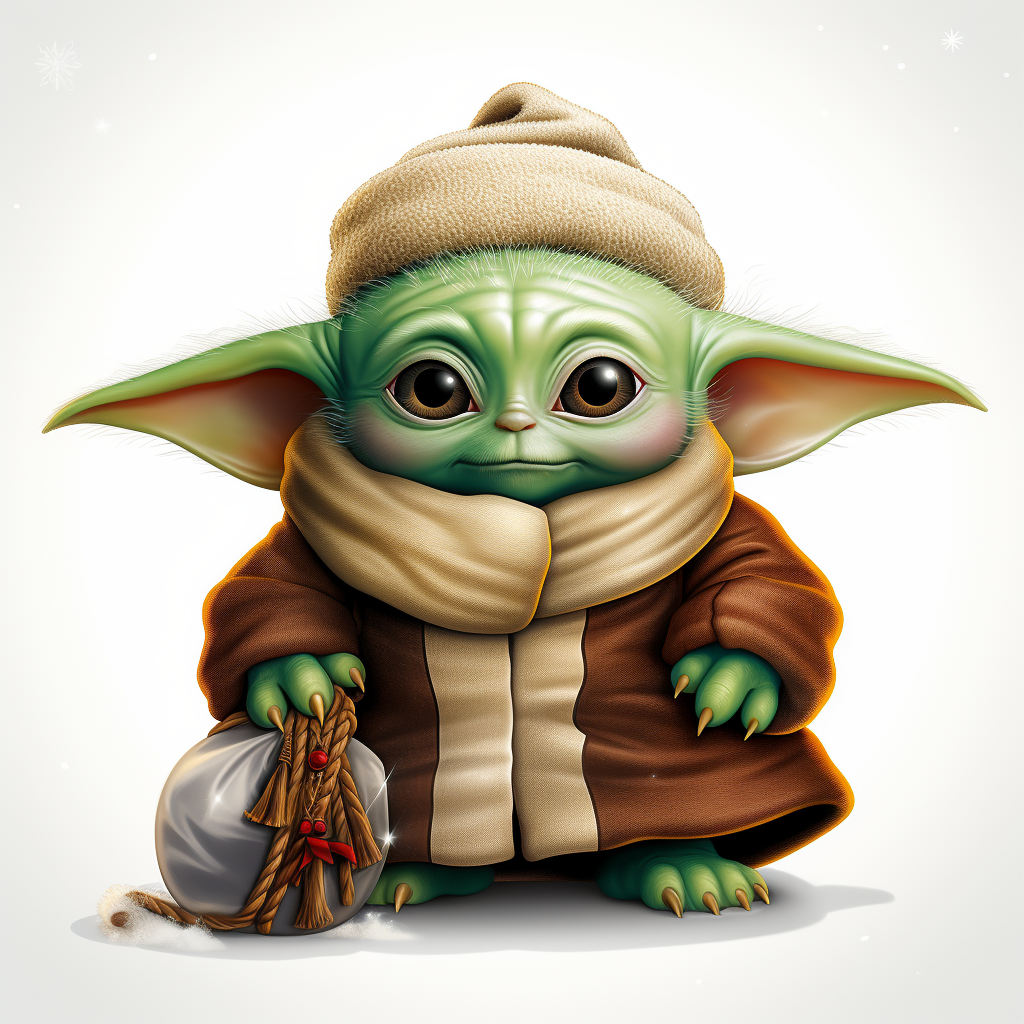 Adorable Baby Yoda at Christmas