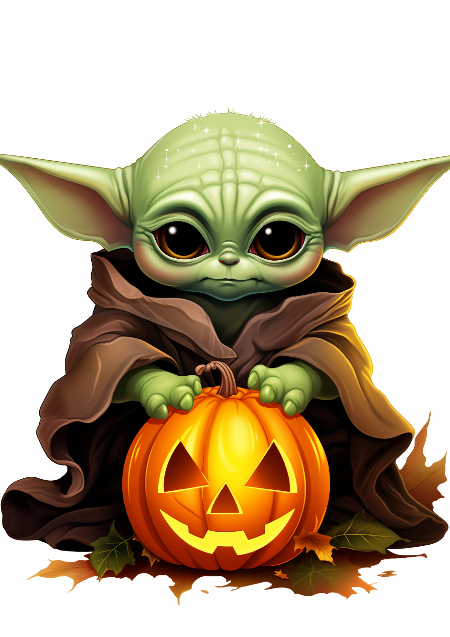 Baby Yoda in Halloween Style