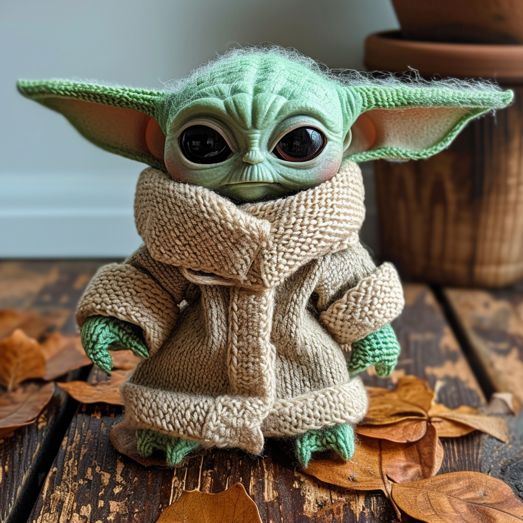 Adorable Baby Yoda Knitted Doll